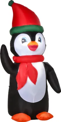 Produktbild von HOMCOM Aufblasbarer Pinguin Weihnachtsdekoration 1,6 m mit Lichtern Mehrfarbig