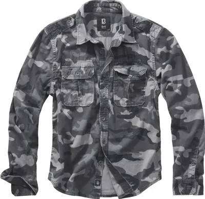 Produktbild von Brandit Vintage Langarm-Shirt Größe XXL Farbe Graues Tarnmuster