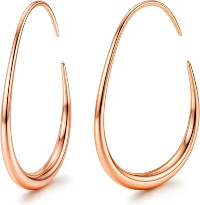 Produktbild von Adramata Damen Edelstahl Creolen 18K Gold Roségold 25/30/35/40MM