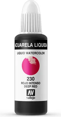 Liquid Watercolor Vallejo 33230 Deep Red 32ml Dunkelrot Aquarell Farbe