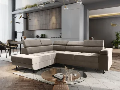 Produktbild von FURMEB24 ECKSOFA CAPRI mit schlaffunktion links 249x184 cm cm BEIGE viva