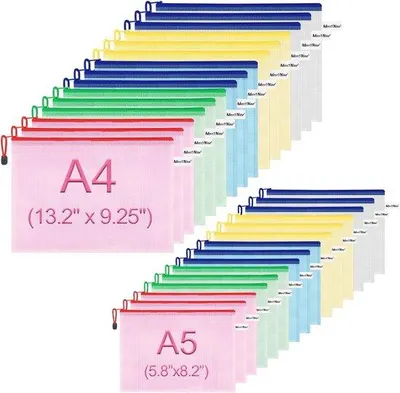 Produktbild von Dokumententasche mit Reißverschluss A4 A5 30 Stück Kunststoff