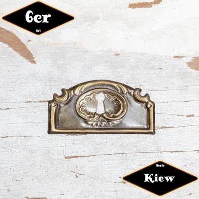 Produktbild von Schlüsselplatte,Serie"Kiew",6er Pack|Eisen in Messing pat.|H3,4xB6,7cm