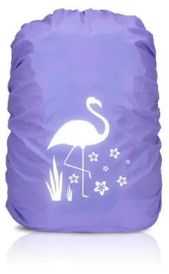 Image de Sac à dos de pluie pour enfants, 30-40 litres, imperméable, réfléchissant, violet