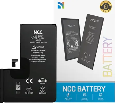Produktbild von OEM NCC Ersatzakku Akku Batterie Battery 4422 mAh inkl. Klebestreifen für iPhone 15 Pro Max & Werkzeug