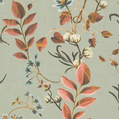 Zdjęcie produktu dla Profhome 782122-GU Tapeta kwiatowa Floral matowa oliwkowo-szara niebiesko-czerwono-brązowa 5,33 m2