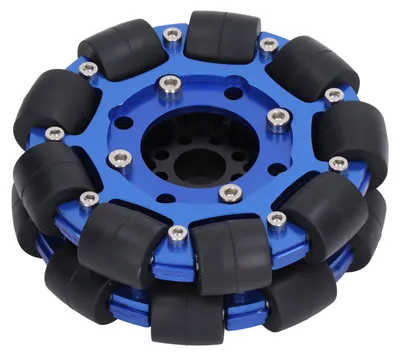 Produktbild von Omni Wheel 4 Zoll omnidirektionale Nabenkomponente aus Aluminiumlegierung für Roboterspielzeug-DIY (Doppelkombination) UM5604-0014-0102