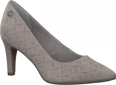 Produktbild von s.Oliver Pumps aus Leder mit 8 cm Absatz, spitz zulaufend, Flechtoptik und Soft Foam