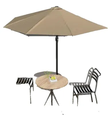 Zdjęcie produktu dla Parasol balkonowy półokrągły, odporny na wiatr, łatwy w obsłudze, wymiary: 300 x 155 x 223 cm
