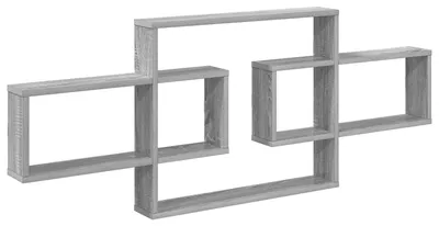 Immagine prodotto di vidaXL Scaffale da parete, colore Sonoma grigio, 130 x 10 x 50 cm, materiale: legno composito