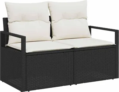 Zdjęcie produktu dla vidaXL Sofa ogrodowa z poduszkami 120 x 62 x 69 cm z polirattanu