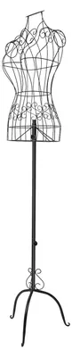 Image de Support-gorge pour femmes - Hauteur réglable de 140 à 160 cm - Noir avec motif ajouré