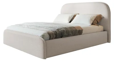 Produktbild von Bett Vienna 90x200, Bettkasten und Metallrahmen, Catch-Me-Stoff, Weiß