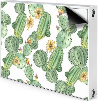 Produktbild von Magnet Verkleidung Abdeckung Heizkörperabdeckung Heizkörperabdeckung 100x60 cm  - Kakteen mit Blumen