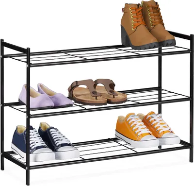 Produktbild von relaxdays Metall Schuhregal mit 3 Ablagen