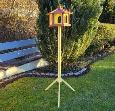 Produktbild von Vogelhaus CHIEMSEE XL mit Ständer Vogelfutterhaus Futterhaus Vogel Haus Holz