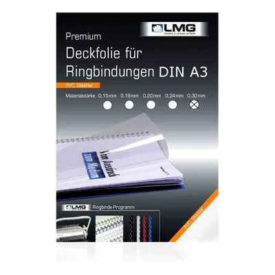 Image de LMG UMT030TA3-A 100 feuilles de couverture pour chemises à relier PREMIUM transparentes