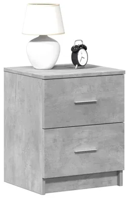 Image de vidaXL Table de nuit avec 2 tiroirs gris béton 40x36x50 cm