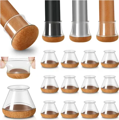 Produktbild von 20 Stück Stuhlbeinkappen Silikon Transparent Bodenschoner für Stuhlbeine mit umwickeltem Filz, Stuhlbeinabdeckungen, Möbelfüße, Polster, kein Lärm, Keine Kratzer, Durchmesser 20-30mm