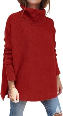 Damen Turtleneck Pullover mit langen aus 100% Baumwolle, Hauptbild
