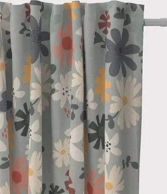 Produktbild von SCHÖNER LEBEN. Vorhang Blumen Blüten mint bunt 245cm Aufhängung Smok-Schlaufenband