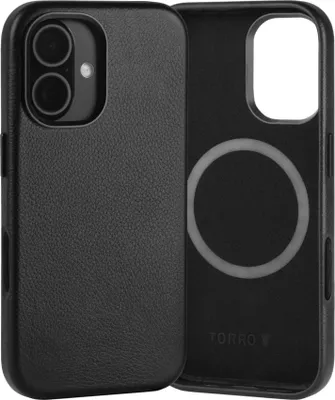 Immagine prodotto di TORRO iPhone 16 Custodia sottile in pelle con paraurti - Nero