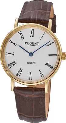 Regent F-1577 Quarzuhr für Damen Braun/Goldfarben 1