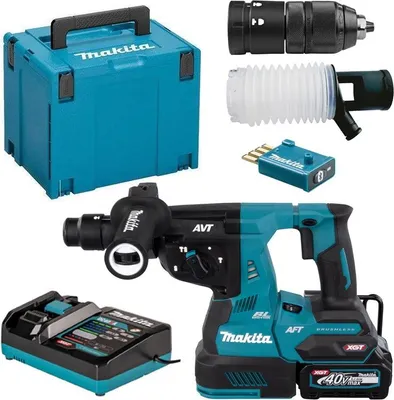 Image de Perfo-burineur SDS-Plus 40 V max 28 mm - MAKITA - avec 1 batterie 40V 4.0Ah - chargeur - MakPac - HR002GM202