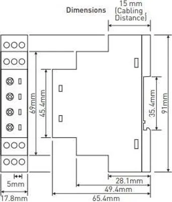 Produktbild von Schutzrelais GKM-12/12F dreiphasig mit Überspannungs-, Unterspannungs- & Phasenausfallschutz DIN-Schiene 17,8 mm breit