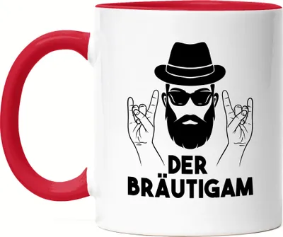 Produktbild von Der Bräutigam Tasse Rot Hochzeit Heiraten JGA Standesamt Geschenk