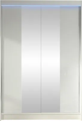 Produktbild von MIRJAN24 Schiebetürenschrank Lino II, Schrank mit Spiegel, Kleiderschrank (Weiß, mit RGB LED Beleuchtung)