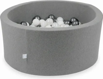 Immagine prodotto di Piscina grigia secca 90x40 con 300 palline: Bianco, madreperla, grafite metallizzata