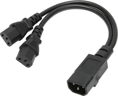 Obrázek produktu pro IEC320 C14 na 2 x C13 zásuvka Y-rozbočovací napájecí kabel 1 vstup 2 výstupy 2500 W 10 A 250 V prodlužovací kabel pro LCD monitory