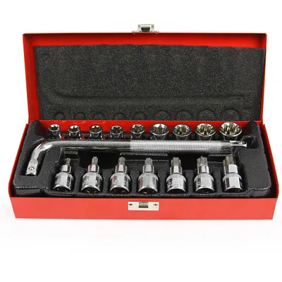 Obrázok produktu pre Sada nástrčných kľúčov a bitov 1/2" TORX E10-E24 T30-T70 17ks 14346