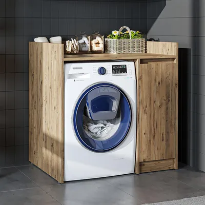Immagine prodotto di Armadio da appoggio per lavatrice Roomart, larghezza 100 cm, rovere