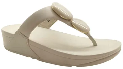 Produktbild von FitFlop Halo Bead Circle Metallic Toe-Post Teenslippers - goudkleur - Maat 38