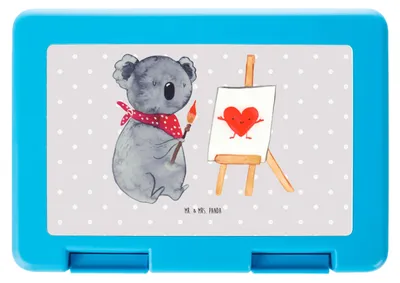 Produktbild von Mr. & Mrs. Panda Bentobox Koala Künstler - Grau Pastell - Geschenk, Liebesgeschenk, Zeichnen, Bento Box, Lunchbox, Frischhaltedose, Liebe, Gefühle, Snackbox, Snackdose
