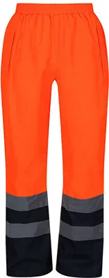 Immagine prodotto di Regatta TRW505 | Pantaloni Hi-Vis Pro da uomo secondo EN 343 Classe 3:3 - Colore: Arancione/Navy - Taglia: S