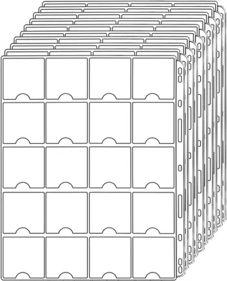 Produktbild von Münzsammlungsmap A4, 10 Seiten, 200 Fächer, für 2" x 2" Münzhüllen, für Münzsammlung