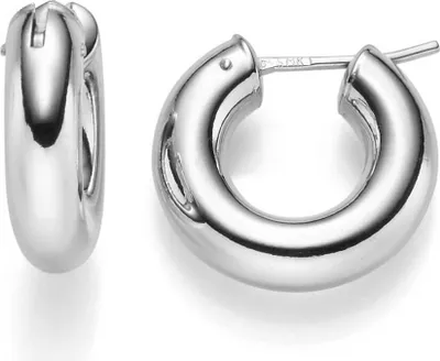Produktbild von Paar Ohrringe Creolen 22x6mm Ohrschmuck aus 585 Gold Weißgold rund glänzend