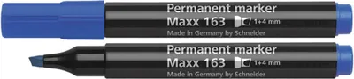 Produktbild von Schneider Permanent-Marker Maxx 163 blau blau, Keilspitze 1+4mm