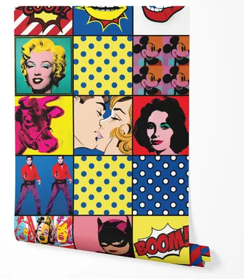 Produktbild von Selbstklebende Tapete Möbelfolie Pop Art Comic Stil Bunt Patchwork Design Retro Muster Wohnzimmer Schlafzimmer Jugendzimmer Moderne Wandtapete 2,5m x 0,5m