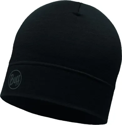Zdjęcie produktu dla Buff Merino Lightweight Beanie Solid Black UNI Czapka