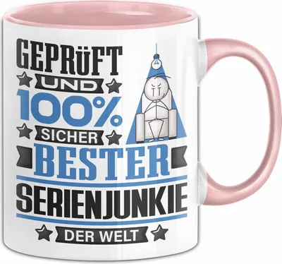 Produktbild von Serienjunkie Geschenk Lustiger Spruch für Serienjunkie Geschenkidee Bester Serienjunkie Der Welt (Rosa)