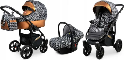 Obrázek produktu pro BabyLux® Miracle | Kocárek 3v1 Set | Optical Copper | Kombi kocárek | kocárkový set | B