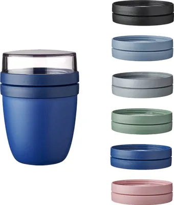 Produktbild von Mepal | Lunchpot Vario Ellipse | personalisierbarer Müslibecher | ideal für Tiefkühler, Mikrowelle & Spülmaschine | Vivid Blue