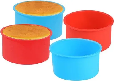 Produktbild von Silikonische Cakeformen - 4 Stücke 4 Zoll für Torten und Desserts