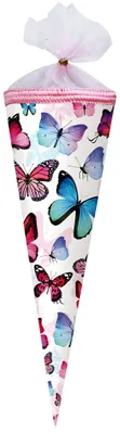 Produktbild von Nestler Schultüte Tüllv. 35 cm rund Schmetterling