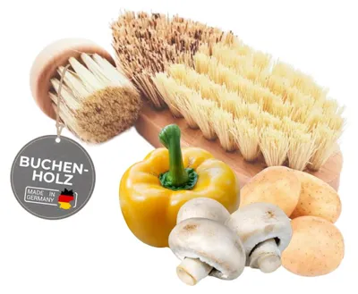 Borstelset 2-tlg. aus Buchenholz – Gemüse- und Pilzbürste