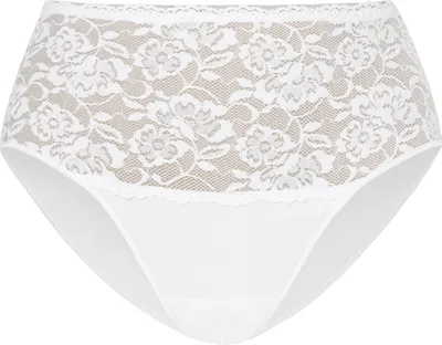 Produktbild von Teyli Hohe Taille Baumwollslip mit floraler Spitze Violetta Female 144 weiß 4XL